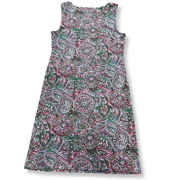 Talbots Dress Womens S Pink Green Paisley Sleeveless Sheath Preppy‎ Retro Office - Picture 4 of 9